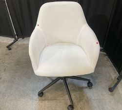 Open Box: Carson Upholstered Swivel Desk Chair - Heathered Chenille White