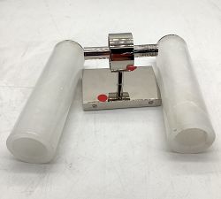 Open Box: Frances Alabaster Double Tube Sconce (22") - Polished Nickel