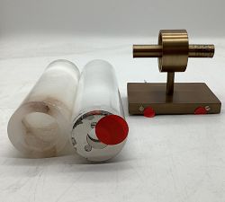 Open Box: Frances Alabaster Double Tube Sconce (22") - Tumbled Brass