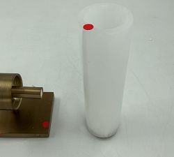 Open Box: Frances Alabaster Double Tube Sconce (22") - Tumbled Brass