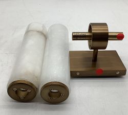 Open Box: Frances Alabaster Double Tube Sconce (22") - Tumbled Brass