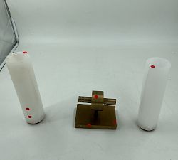 Open Box: Frances Alabaster Double Tube Sconce (22") - Tumbled Brass