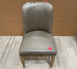 Open Box: Layton Leather Grand Dining Chair - Gravel Pewter, Seadrift
