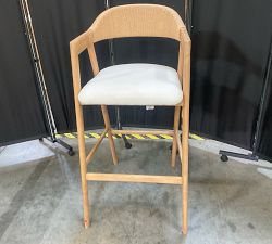 Open Box: Nishan Bar Stool (31") - Seadrift, Performance Heathered Basketweave Ivory