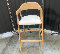Open Box: Nishan Bar Stool (31") - Seadrift, Performance Heathered Basketweave Ivory