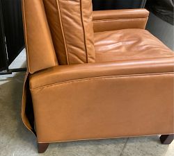 Open Box: Tyler Square Arm Leather Manual Recliner without Nailheads (41") - Vintage Caramel, Espresso