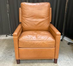 Open Box: Tyler Square Arm Leather Manual Recliner without Nailheads (41") - Vintage Caramel, Espresso