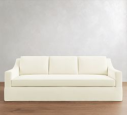 Open Box: York Slope Arm Replacement Slipcover for Grand Sofa (94.5"), 3X1 - Performance Twill Warm White