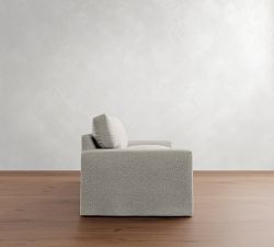 PB Comfort Modern Square Arm Slipcovered Sofa (62"-118")