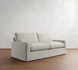 PB Comfort Modern Square Arm Slipcovered Sofa (62"-118")