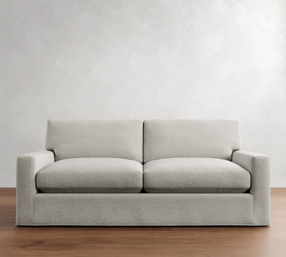 PB Comfort Modern Square Arm Slipcovered Sofa (62"-118") by Pottery Barn