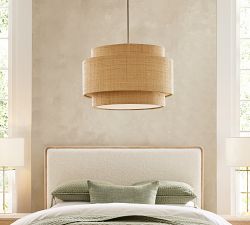 Andre Rattan Round Pendant (24")