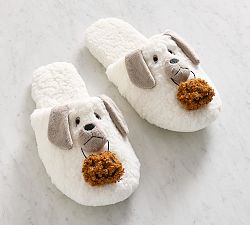 Doug the Dog With Pumpkin Slippers