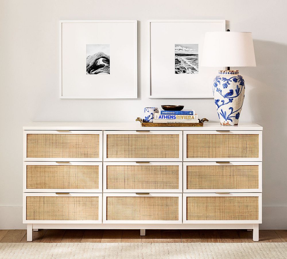 Westly 9-Drawer Cane Dresser (71") by Pottery Barn