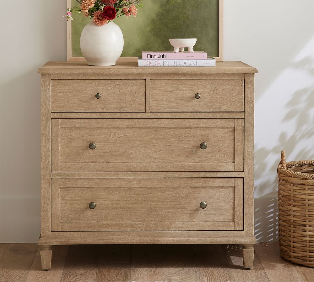 4 drawers dresser Atten 4-Drawer Wide large linens Munro 4, wooden dresser of