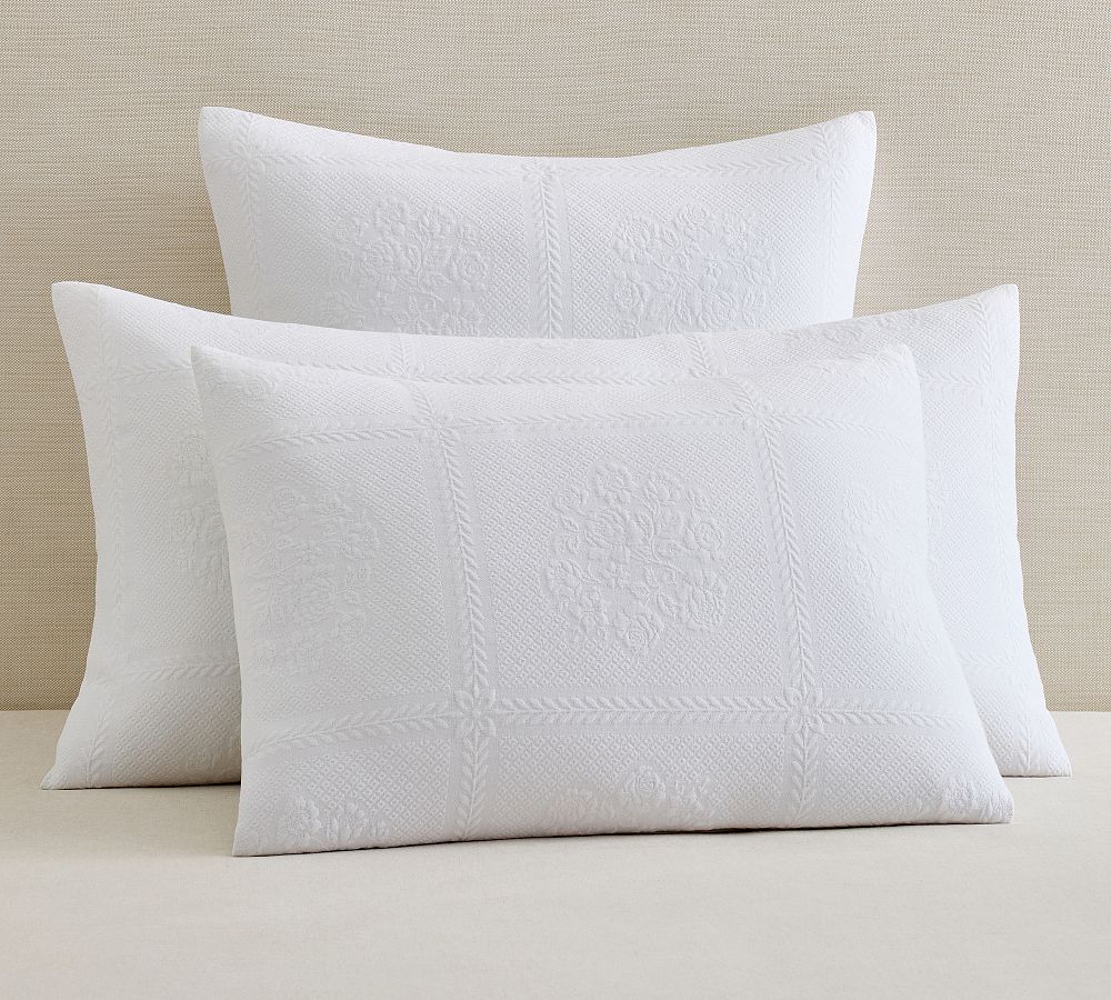 Cotton Damask Jacquard Sham by Pottery Barn
