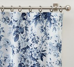Open Box: Garden Floral Blackout Curtain, 50"W x 84"L - Blue