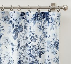 Open Box: Garden Floral Light Filtering Curtain, 50"W x 84"L, Individual - Blue