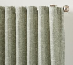 Open Box: Emery Linen Blackout Curtain, 100"W x 96"L, Individual - Eucalyptus