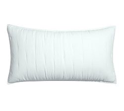 Open Box: Belgian Flax Linen Tufted Quilted Sham, King, Set of 2 - Blue Frost
