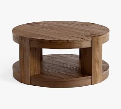 Open Box: Rockport Round Coffee Table, Small (34") - Cocoa Brown