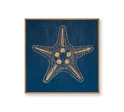Handpainted Starfish Carved Wood Wall Art