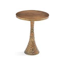 Jessalyn Round Hammered Metal Accent Table (16")