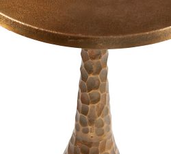 Jessalyn Round Hammered Metal Accent Table (16")