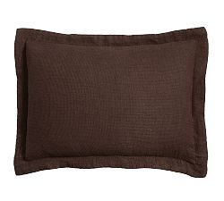 Open Box: European Flax Linen Waffle Sham, Standard, Set of 2 - Dark Chocolate