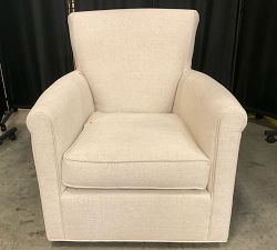 Open Box: Irving Roll Arm Swivel Chair without Nailheads (33") - Performance Midland Tweed Oatmeal