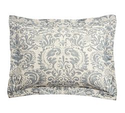 Open Box: Stella Damask Printed Sham, Standard - Steel Blue