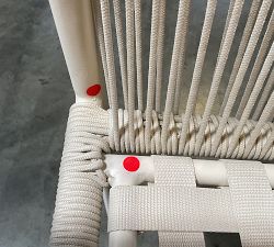 Open Box: Lakewood Rope Stackable Outdoor Dining Armchair with High Performance Cushion Cover - Ivory