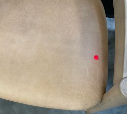 Open Box: Laguna Leather Counter Stool (24") - Keystone Sandstone, Seadrift