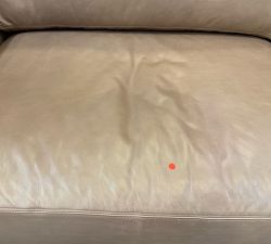 Open Box: Turner Square Arm Leather Sofa without Nailheads (94"W, 44"D), 2x2 - Churchfield Taupe, Seadrift