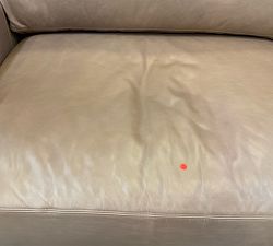 Open Box: Turner Square Arm Leather Sofa without Nailheads (94"W, 44"D), 2x2 - Churchfield Taupe, Seadrift