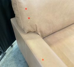 Open Box: Turner Square Arm Leather Sofa without Nailheads (94"W, 44"D), 2x2 - Churchfield Taupe, Seadrift