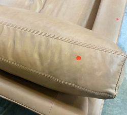 Open Box: Turner Square Arm Leather Sofa without Nailheads (94"W, 44"D), 2x2 - Churchfield Taupe, Seadrift