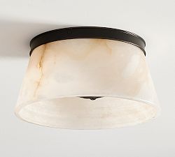 Hayes Alabaster Round Flush Mount (13")