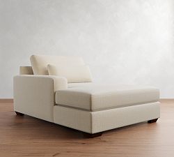 Open Box: Big Sur Square Arm Deep Seat Left Wide Chaise - Performance Everydaylinen™ Oatmeal, Espresso