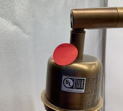 Open Box: Estelle Rattan Task Table Lamp (28") - Vintage Brass