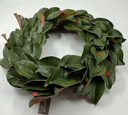 Open Box: Faux Magnolia Leaf Wreath (24") - Green
