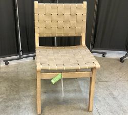 Open Box: Fenton Woven Leather Dining Chair - Legacy Taupe, Seadrift