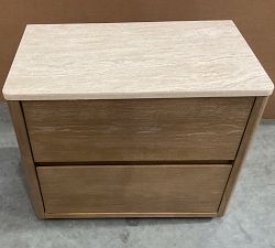 Open Box: Kona Travertine Nightstand (26") - Woodland Brown