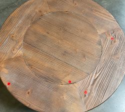 Open Box: Malcolm Round Nesting Coffee Table (25" Diam.) - Glazed Pine, Brushed Gray