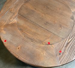 Open Box: Malcolm Round Nesting Coffee Table (25" Diam.) - Glazed Pine, Brushed Gray