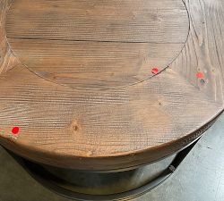 Open Box: Malcolm Round Nesting Coffee Table (25" Diam.) - Glazed Pine, Brushed Gray