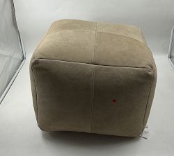 Open Box: Pieced Suede Pouf - Stone