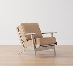 Open Box: Raylan Leather Chair - Nubuck Wheat, Light Ash