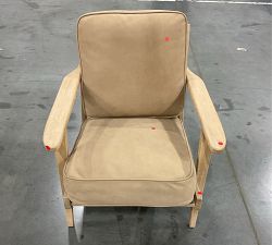 Open Box: Raylan Leather Chair - Nubuck Wheat, Light Ash