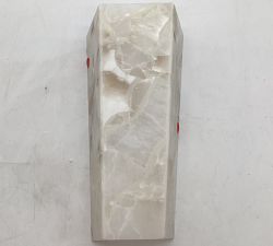 Open Box: Tamer Alabaster Hexagon Sconce (14") - White